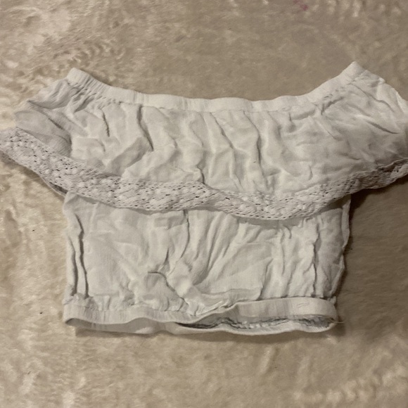 off the shoulder white fairy-core crop top - Picture 2 of 3